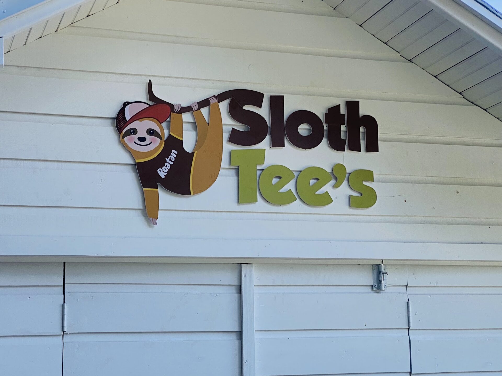 Sloth Tees apparel display and signage at RGB Prints
